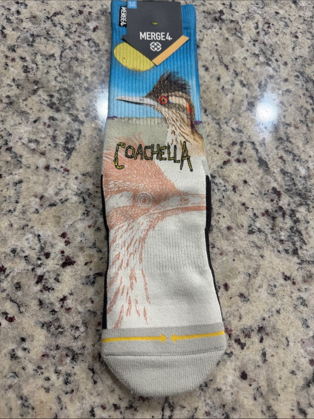 MERGE4 Coachella Bird Crew Socks NWT Size Large (Men’s 9-12)